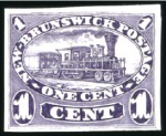 Stamp of Canada » New Brunswick 1860 1c Locomotive selection incl. imperf. proofs 