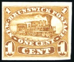 Stamp of Canada » New Brunswick 1860 1c Locomotive selection incl. imperf. proofs 