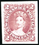 Stamp of Canada » New Brunswick 1860 2c Chalon selection incl. imperf. plate proof