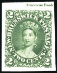 Stamp of Canada » New Brunswick 1860 2c Chalon selection incl. imperf. plate proof