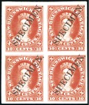 Stamp of Canada » New Brunswick 1860 10c Chalon selection incl. imperf. plate proo