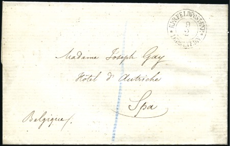 Stamp of Belgium 1871 Cover from Paris 08.02.71 to Spa through Prus