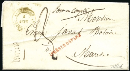 Stamp of Belgium 1844 Cover from Verviers to Marche with green "All