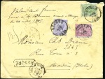 Stamp of Belgium 1886 Reg'd cover to Italy with single 50c violet, 