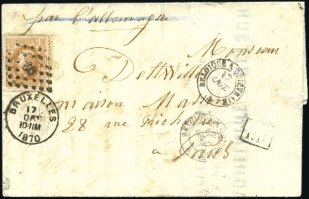 Stamp of Belgium 1870-71 Cover group of 4 items incl. Franco-Prussi