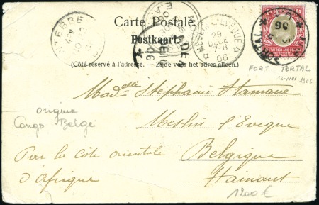 Stamp of Belgian Congo 1906 Banana PPC franked East Africa and Uganda 1a 