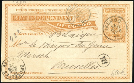 Stamp of Belgian Congo 1902-12, Group of three Postal card to Belgium wit