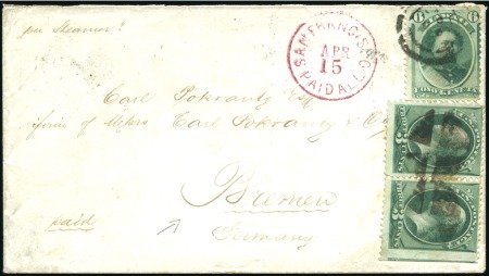 Stamp of United States » U.S. Possessions » Hawaii Mixed franking USA - HAWAII

Hawaii 1871 6c gree