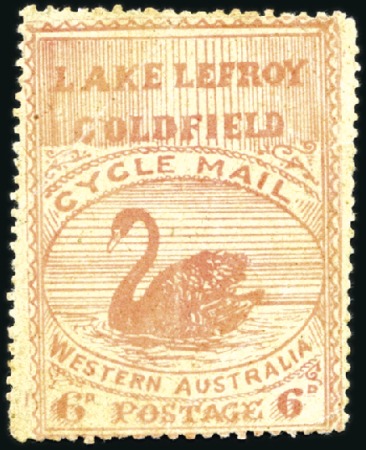 Stamp of Australia » Western Australia 1896 "Lake Lefroy Goldfield Cycle Mail" 6d pink on