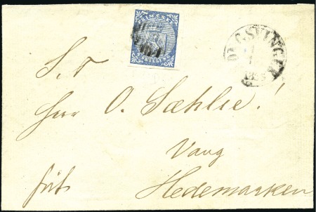 Stamp of Norway FIRST DAY USAGE

1855 Cover front from Kongsving