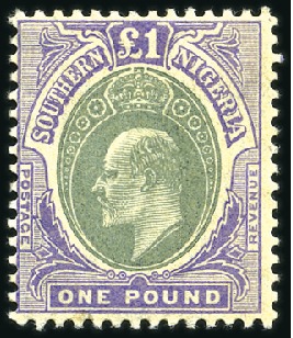 Stamp of Nigerias » Southern Nigeria 1903-09 Group of 11 values to £1 (all mint hinged 