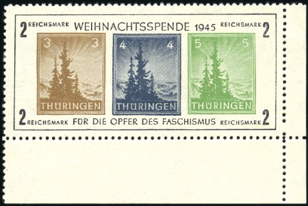 Stamp of Germany » Germany Soviet Zone 1945 Christmas miniature sheet corner margin examp