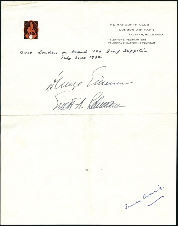 Stamp of Germany » German Empire 1932 ZEPPELIN Englandfahrt: Lettersheet of "The Ha
