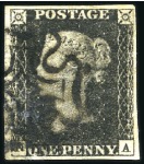 Stamp of Great Britain » 1840 1d Black and 1d Red plates 1a to 11 1840 1d Black group of 10 with four margins incl. 