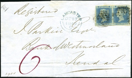 Stamp of Great Britain » 1841 2d Blue 1849 Wrapper sent registered from Lancaster to Ken