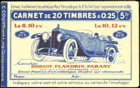 Stamp of Colonies françaises » Algérie 1924 Semeuse 25c surch., carnet complet de 20 timb