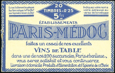 Stamp of Colonies françaises » Algérie 1924 Semeuse 25c surch., carnet complet de 20 timb