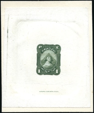 Stamp of Egypt » 1864-1906 Essays 1867 – Essay of the National Bank Note, mounted on