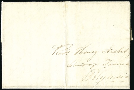 Stamp of New Hebrides 1843 Incoming entire from Glasgow to "Revd Henry N