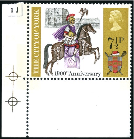 Stamp of Great Britain » Queen Elizabeth II 1971 Anniversaries 7 1/2p OCHRE OMMITTED (from hor