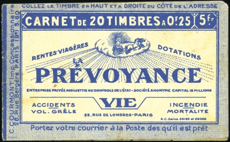 Stamp of Colonies françaises » Algérie 1924 Semeuse 25c surch., carnet complet de 20 timb