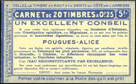 Stamp of Colonies françaises » Algérie 1924 Semeuse 25c surch., carnet complet de 20 timb