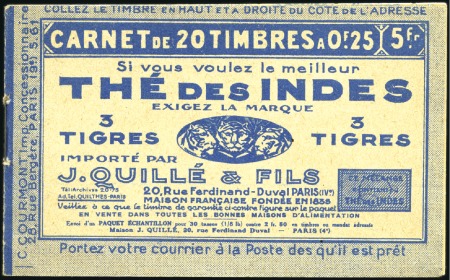 Stamp of Colonies françaises » Algérie 1924 Semeuse 25c surch., carnet complet de 20 timb