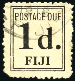 Stamp of Fiji 1917 Postage Due 1d black, used with cds cancel, c