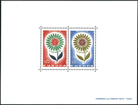 Stamp of Colonies françaises » Monaco 1964 Bloc spécial sur papier gommé EUROPA 1964, ne