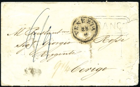 Stamp of Greece 1855 IONIAN ISLANDS: Disinfected cover from Venice