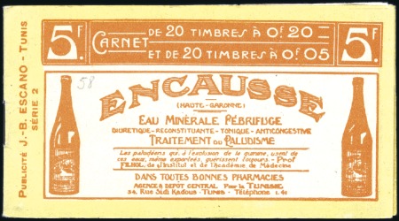 Stamp of Colonies françaises » Tunisie Carnet mixte de 40 timbres avec 20 à 5c et 20 à 20
