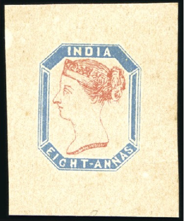 Stamp of India 1854 8a Red & Blue essay reprint (Spence type 4, w