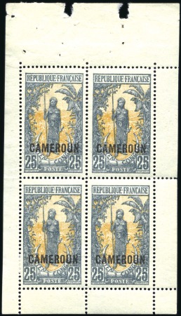 Stamp of Colonies françaises » Cameroun 1921 20c Femme Bakalois, feuillet de 4, neuf, adhé