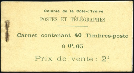 Stamp of Colonies françaises » Côte-d'Ivoire 1915 5c, carnet complet de 40 timbres, adhérences,