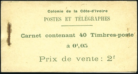 Stamp of Colonies françaises » Côte-d'Ivoire 1915 5c, carnet complet de 40 timbres, adhérences,