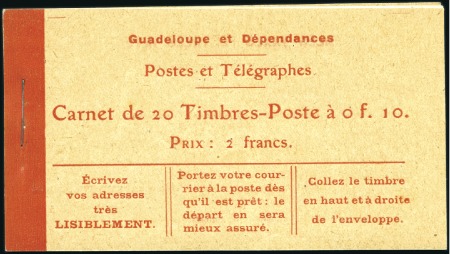 Stamp of Colonies françaises » Guadeloupe 1905 10c rouge Mont Houelmont, carnet complet de 2
