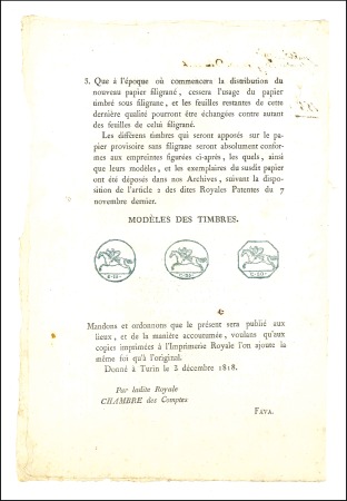 Stamp of Italian States » Sardinia 1818-19, Various postal documents in French: "Lett