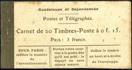 Stamp of Colonies françaises » Guadeloupe 1922 25c olive Mont Houelmont, carnet complet de 2