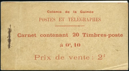 Stamp of Colonies françaises » Guinée 1913 Carnet complet de 20 timbres à 10c, pli en co