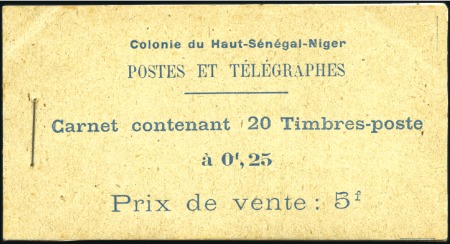 Stamp of Colonies françaises » Haut-Sénégal et Niger 1914 Carnet complet de 20 timbres à 25c, plis en c