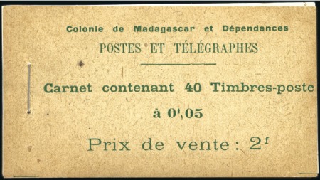 Stamp of Colonies françaises » Madagascar (Poste française) 1908 Filanzane 5c vert et olive en deux carnets co