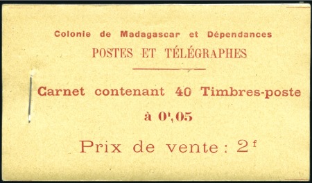 Stamp of Colonies françaises » Madagascar (Poste française) 1922 Filanzane 5c noir et rouge en deux carnets co