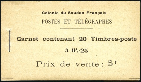 Stamp of Colonies françaises » Soudan 1921 25c Targui en carnet complet de 20 timbres, T