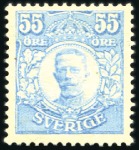 Stamp of Sweden 1918 Värnamo 55ö & 80ö mint hinge remainder, very 