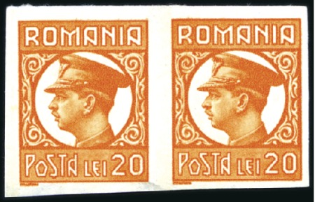 Stamp of Romania 1930 Definitives complete IMPERFORATE set in horiz