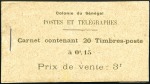 Stamp of Colonies françaises » Sénégal 1917 15c rouge et brun-violet en deux carnets comp