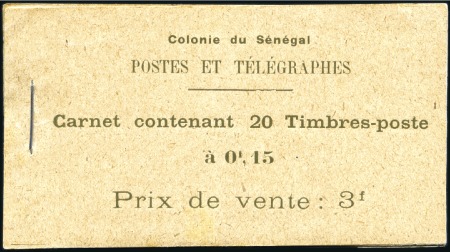 Stamp of Colonies françaises » Sénégal 1917 15c rouge et brun-violet en deux carnets comp