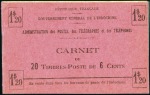 Stamp of Colonies françaises » Indochine 6c Baie d'Along, deux carnets complets de 20 timbr