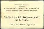 Stamp of Colonies françaises » Indochine 6c Bayon d'Angkor, trois carnets complets de 25 ti