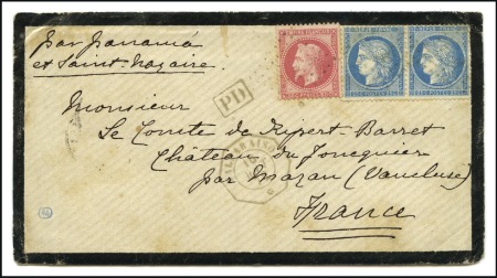 Stamp of France 1872 Lettre écrite à Santiago du Chili pour la Fra